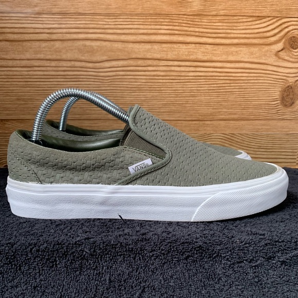 olive green slip on vans
